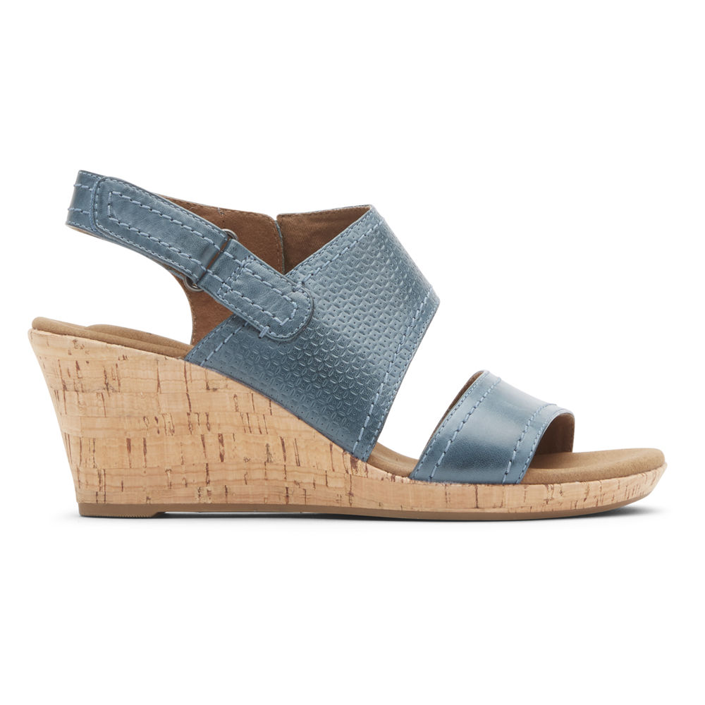 Rockport Womens Briah Asymmetrical 2-Piece - Sandals Blue - AXU674291